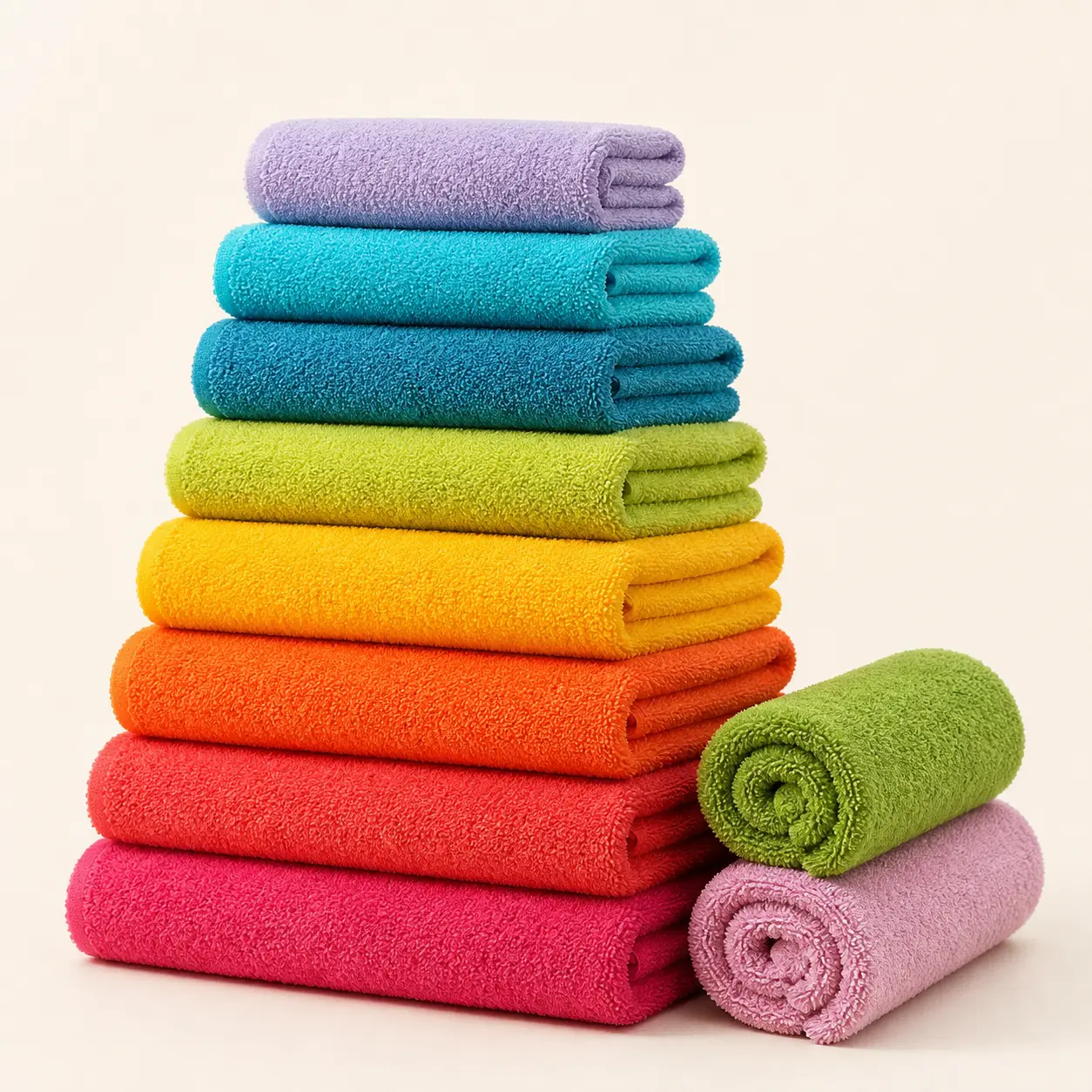 Kit de toalhas em cores vivas