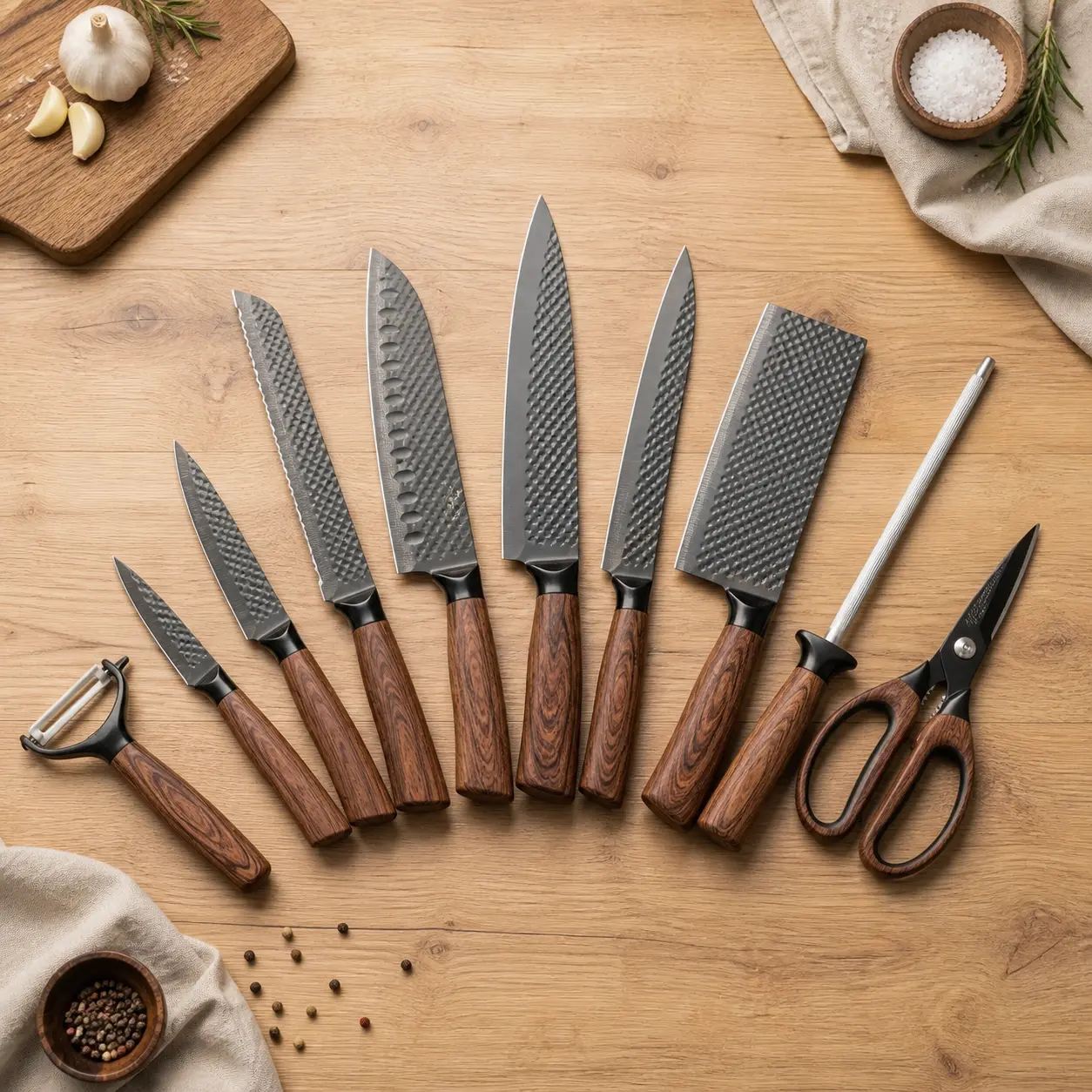 Conjunto de facas para a cozinha